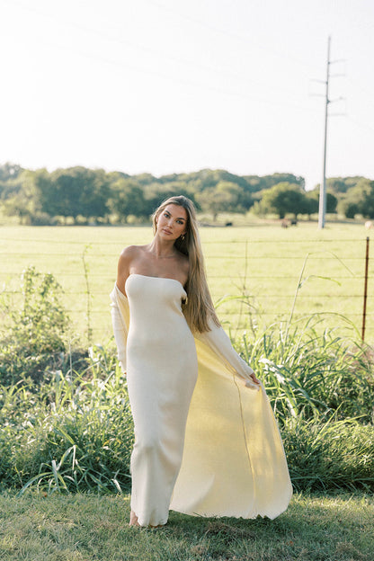 Lina Two Piece Dress Set in Butter Yellow - Bump Friendly
