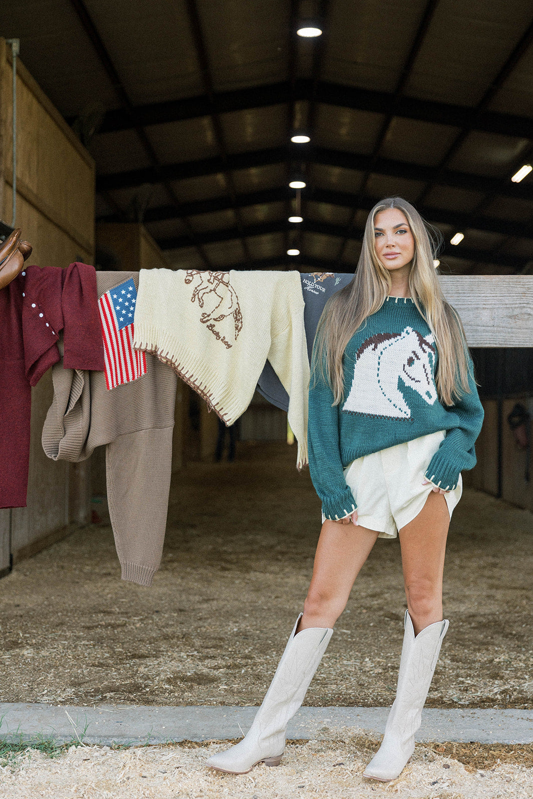 Clyde Horse Sweater in Green
