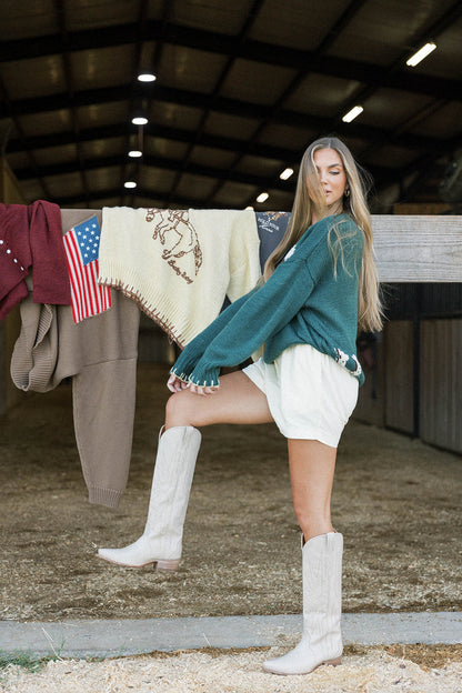 Clyde Horse Sweater in Green