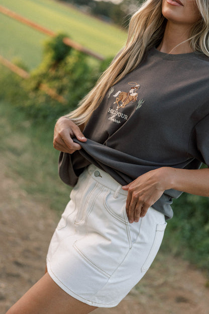 Rosalyn Mini Skirt in Ecru