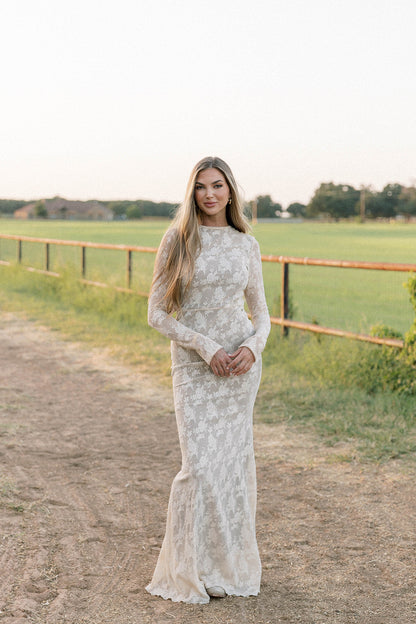 Seraphine Lace Maxi Dress in Cream - Inclusive Sizing & Bump Friendly (Size Up for Bump)