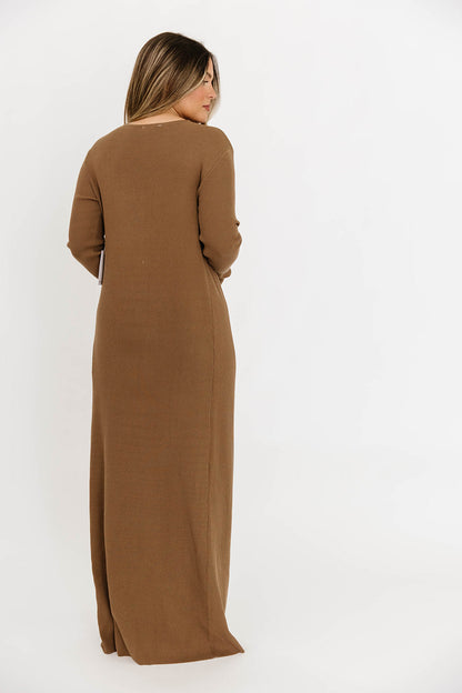 Lina Two Piece Dress Set in Taupe - Bump Friendly & Inclusive Sizing