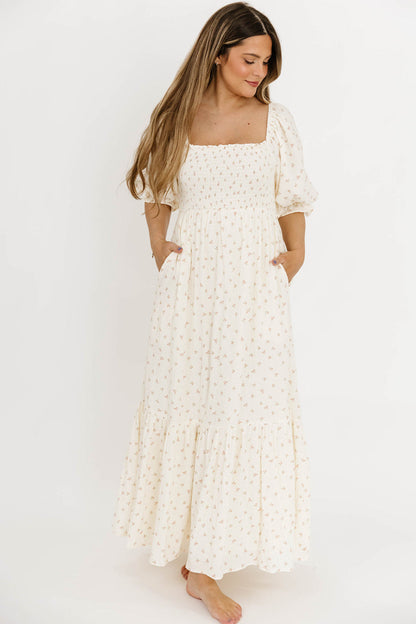 Livvy 100% Cotton Maxi Dress in Petite Pink Floral - Bump Friendly & Inclusive Sizing