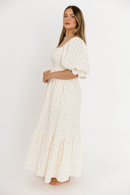 Livvy 100% Cotton Maxi Dress in Petite Pink Floral - Bump Friendly & Inclusive Sizing