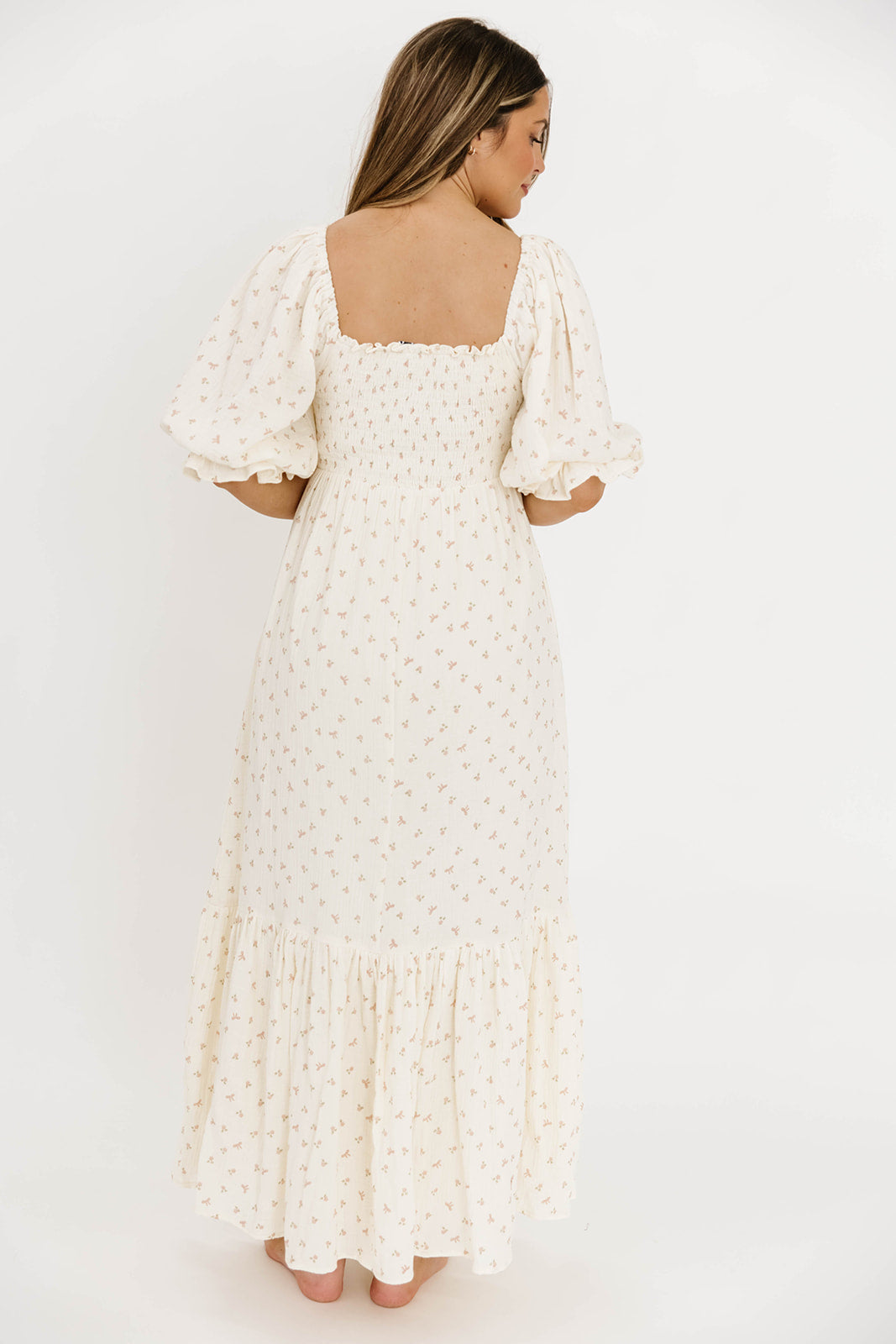 Livvy 100% Cotton Maxi Dress in Petite Pink Floral - Bump Friendly & Inclusive Sizing