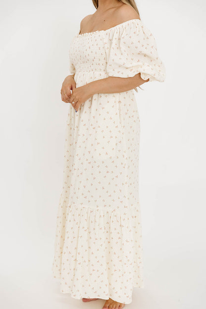 Livvy 100% Cotton Maxi Dress in Petite Pink Floral - Bump Friendly & Inclusive Sizing