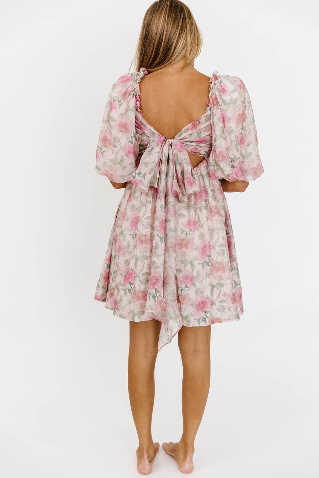 Emma Babydoll Mini Dress in Pink