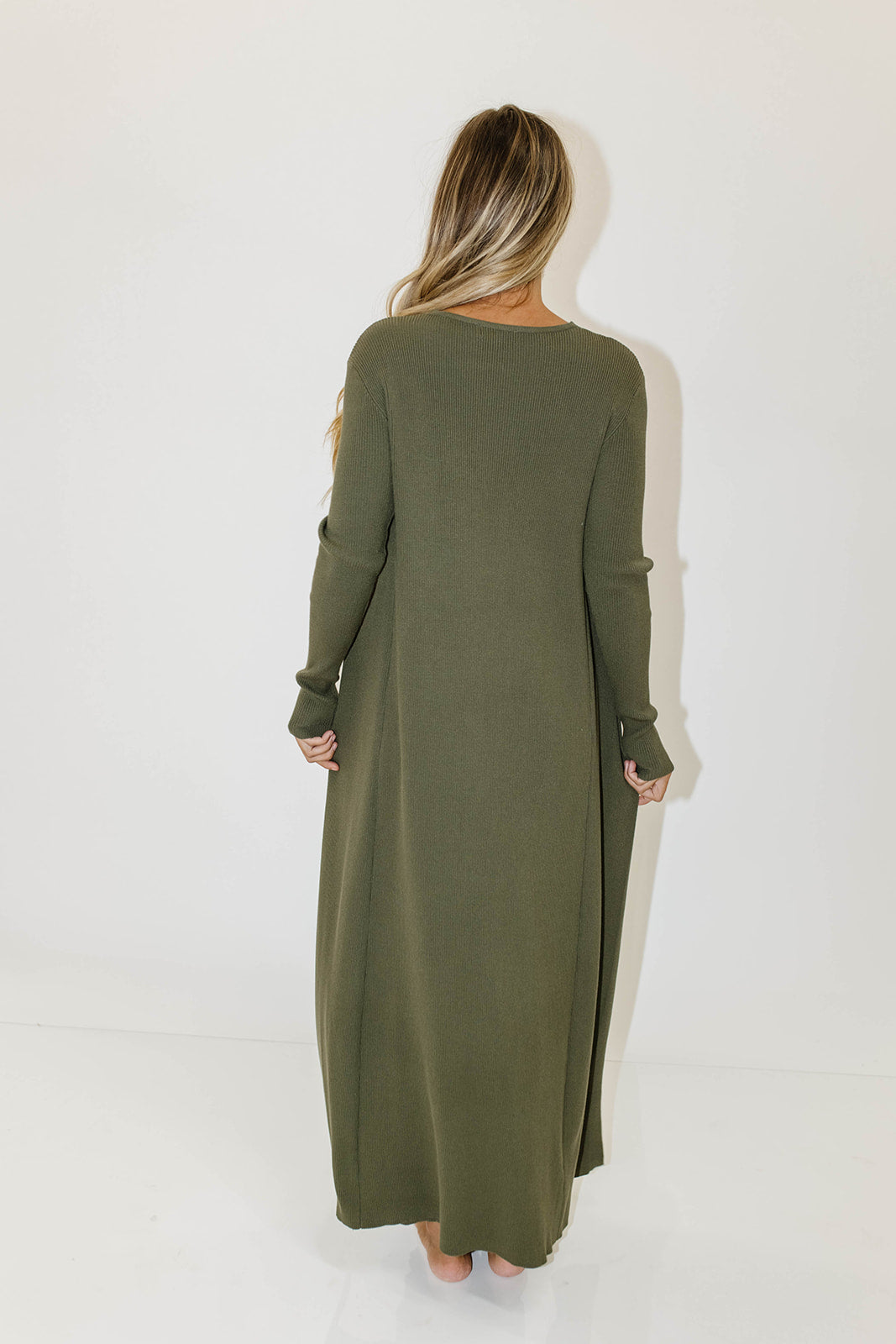 Lina Two Piece Dress Set in Dusty Olive - Bump Friendly