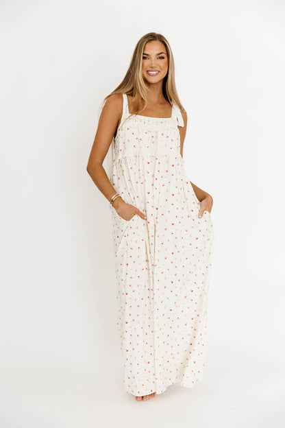 Ellery Tank Maxi Dress with Bow Straps in Primrose - Bump Friendly