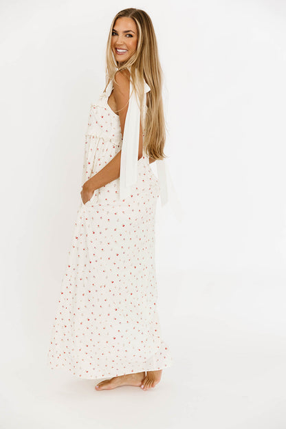 Ellery Tank Maxi Dress with Bow Straps in Primrose - Bump Friendly