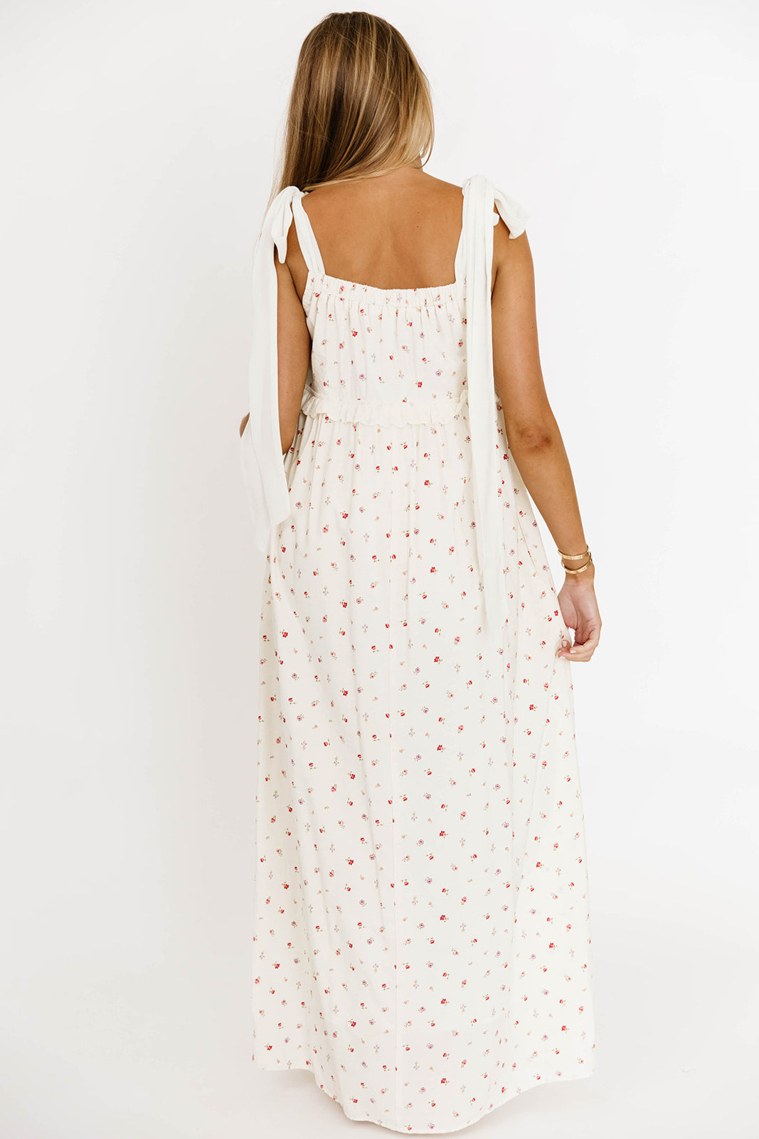 Ellery Tank Maxi Dress with Bow Straps in Primrose - Bump Friendly