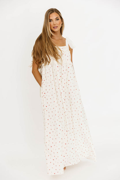Ellery Tank Maxi Dress with Bow Straps in Primrose - Bump Friendly
