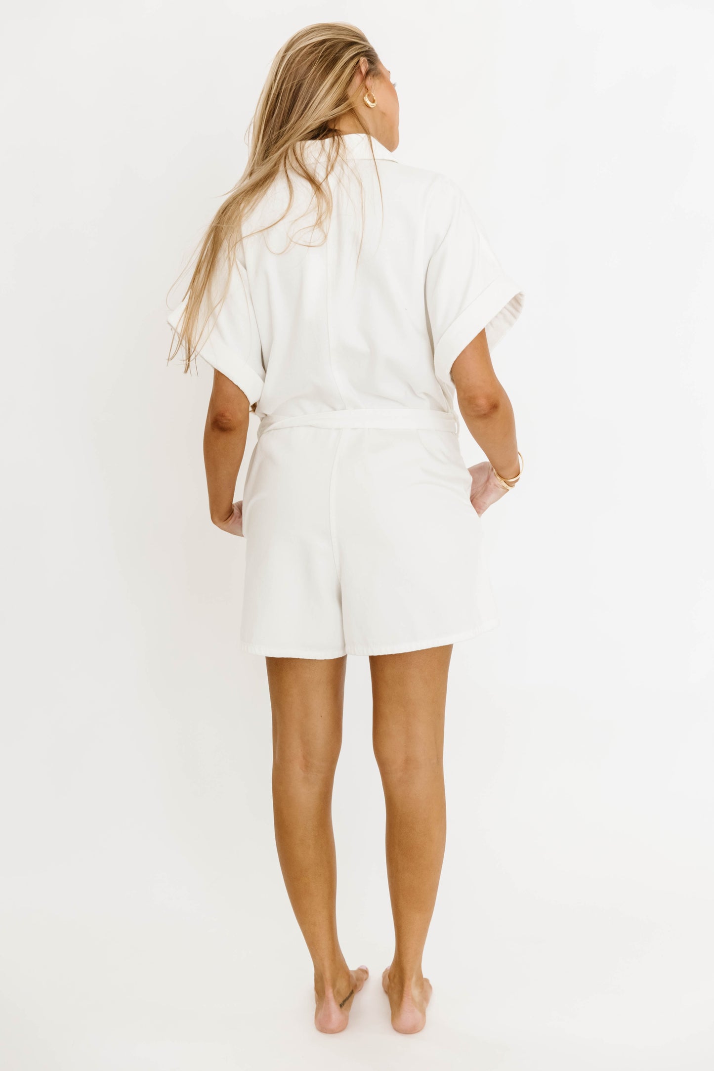 Gina 100% Cotton Romper in White