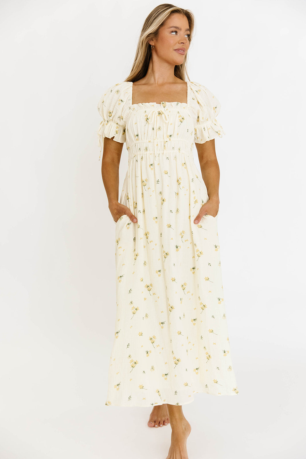 Savanna Steppe 100% Cotton Dress in Cream - Bump Friendly & Inclusive Sizing (S-3XL)