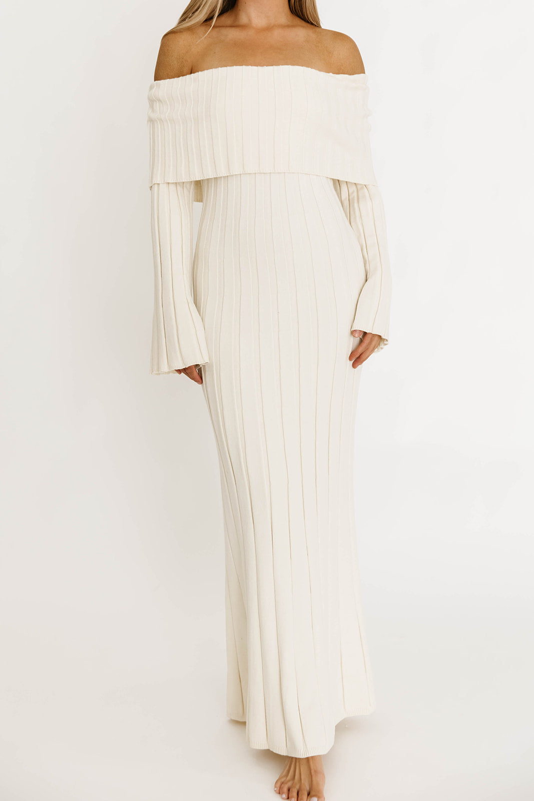 Evella Maxi Dress in Cream - Bump Friendly & Inclusive Sizing