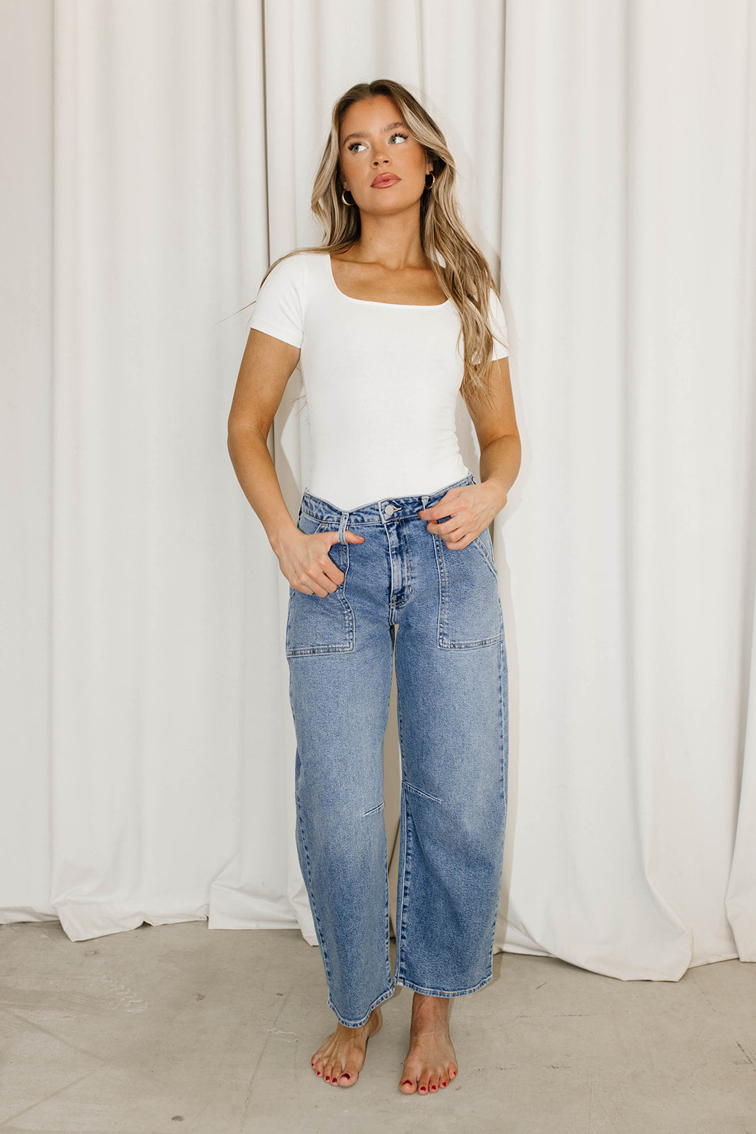 Gemma Short Sleeve Bodysuit in Snow White