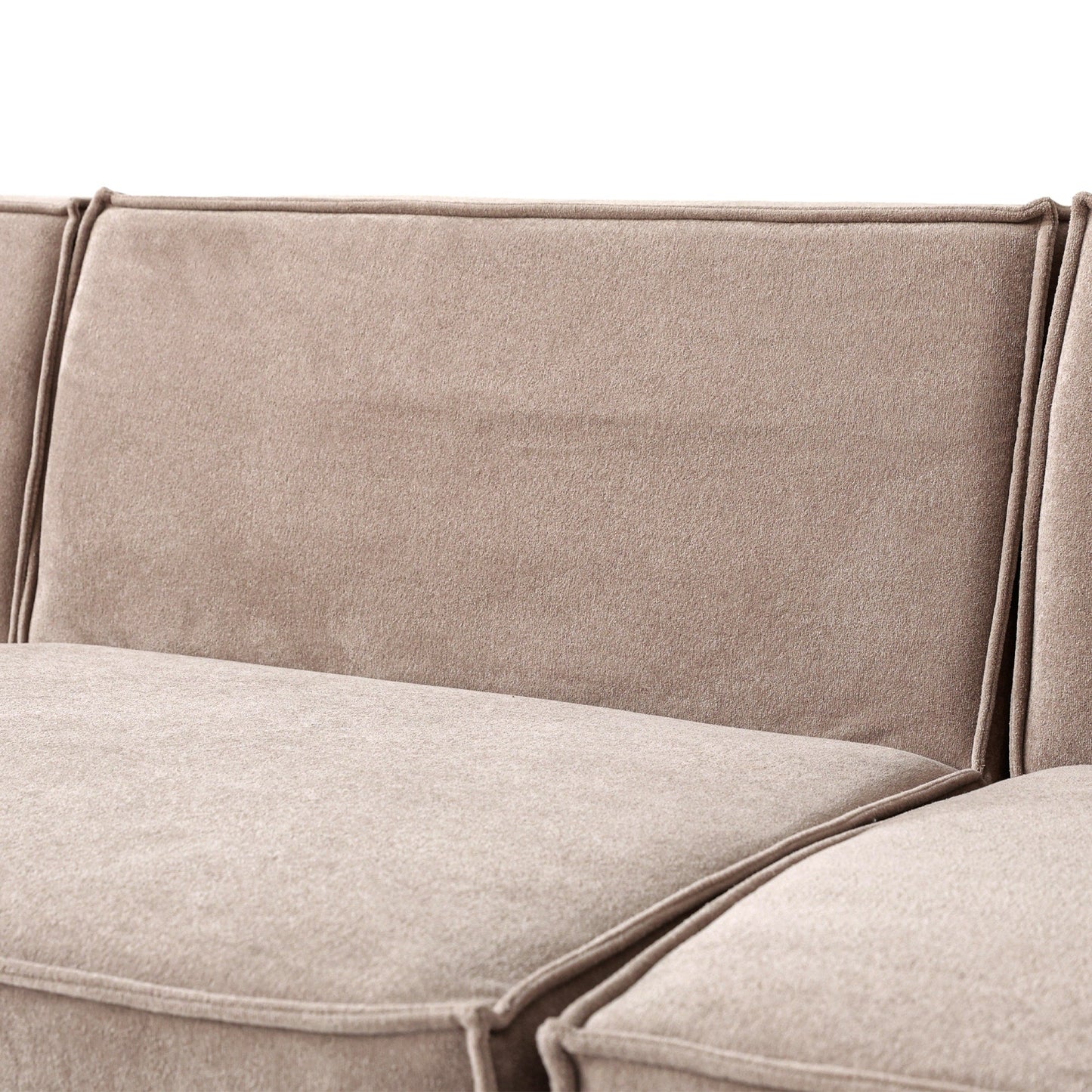 5-Seat L-Shape Modular Sectional Corduroy Sofa Multiple Cushions