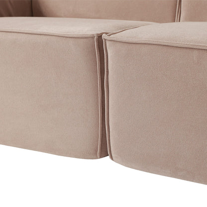 5-Seat L-Shape Modular Sectional Corduroy Sofa Multiple Cushions