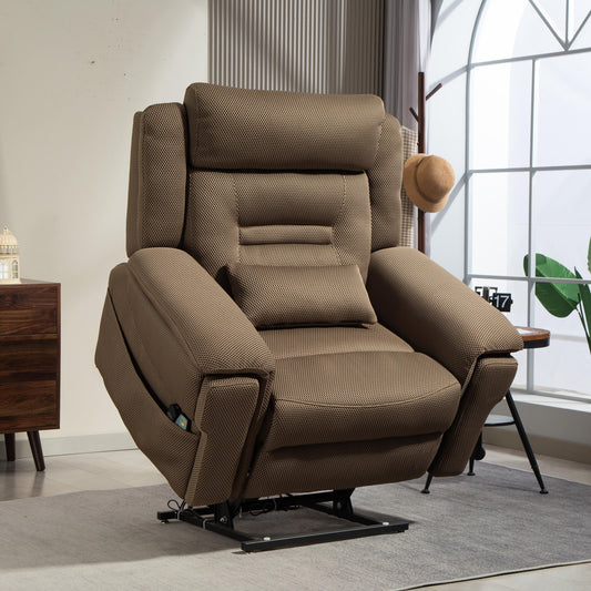 50'' Oversized Dual Motor Power Recliner Lift Chair with Massage and Heat，Mesh Fabric