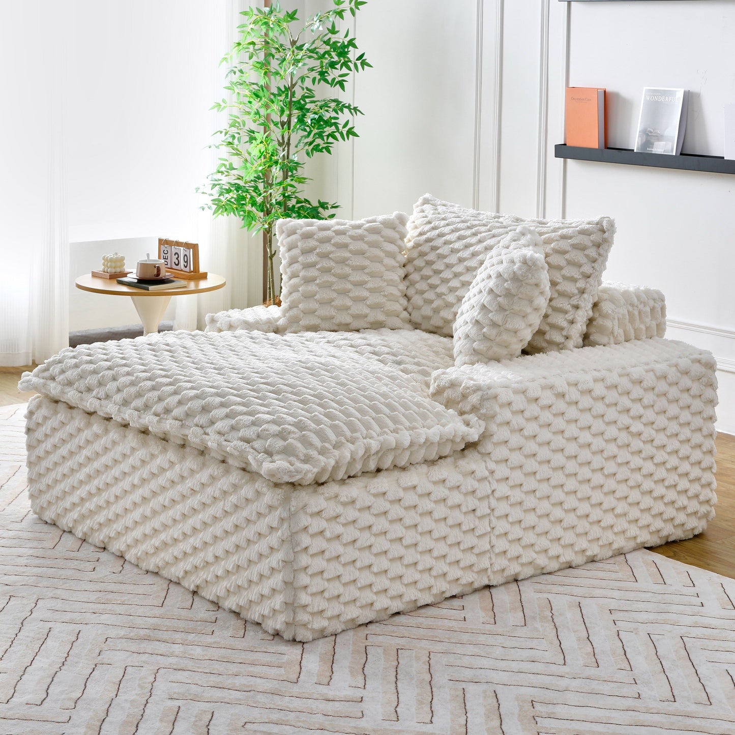 51 - inch Comfort - bearing Sofa: Two Pillows and One Backrest, Suitable for Multiple Scenarios in Bedrooms and Living Rooms
