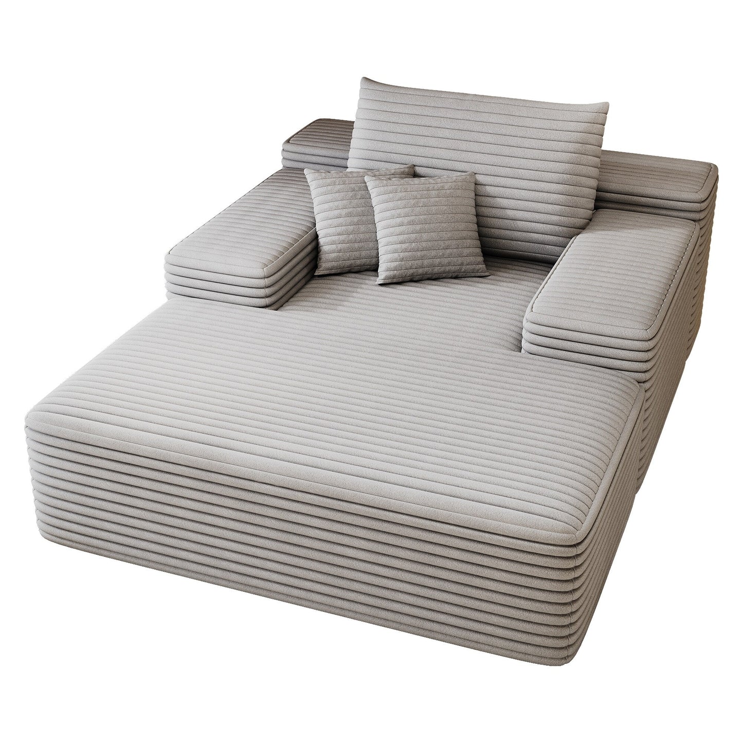 51.2 Corduroy 2-Seater Sofa - Cloud-Like Deep Seat, 600lb Capacity, No Assembly Required, with Ergonomic Pillows