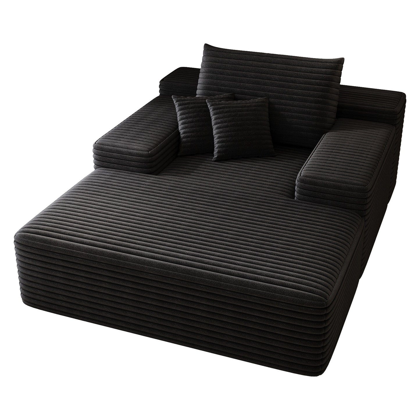 51.2 Corduroy 2-Seater Sofa - Cloud-Like Deep Seat, 600lb Capacity, No Assembly Required, with Ergonomic Pillows