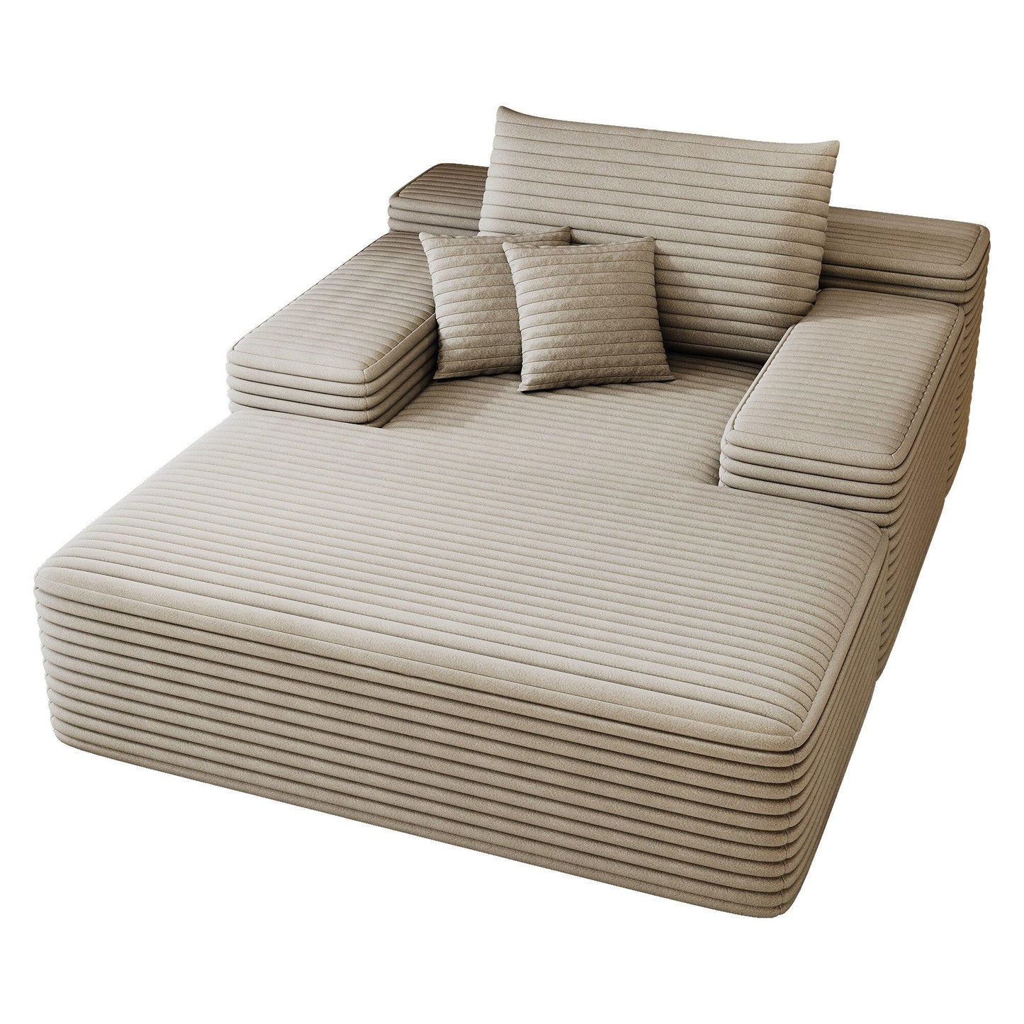 51.2 Corduroy 2-Seater Sofa - Cloud-Like Deep Seat, 600lb Capacity, No Assembly Required, with Ergonomic Pillows