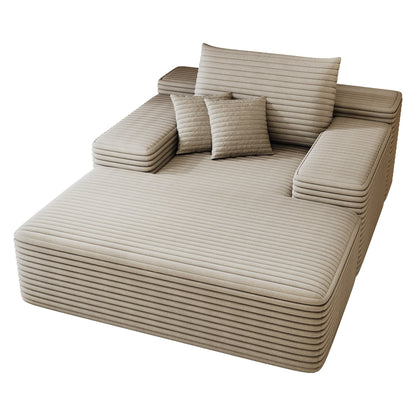 51.2 Corduroy 2-Seater Sofa - Cloud-Like Deep Seat, 600lb Capacity, No Assembly Required, with Ergonomic Pillows