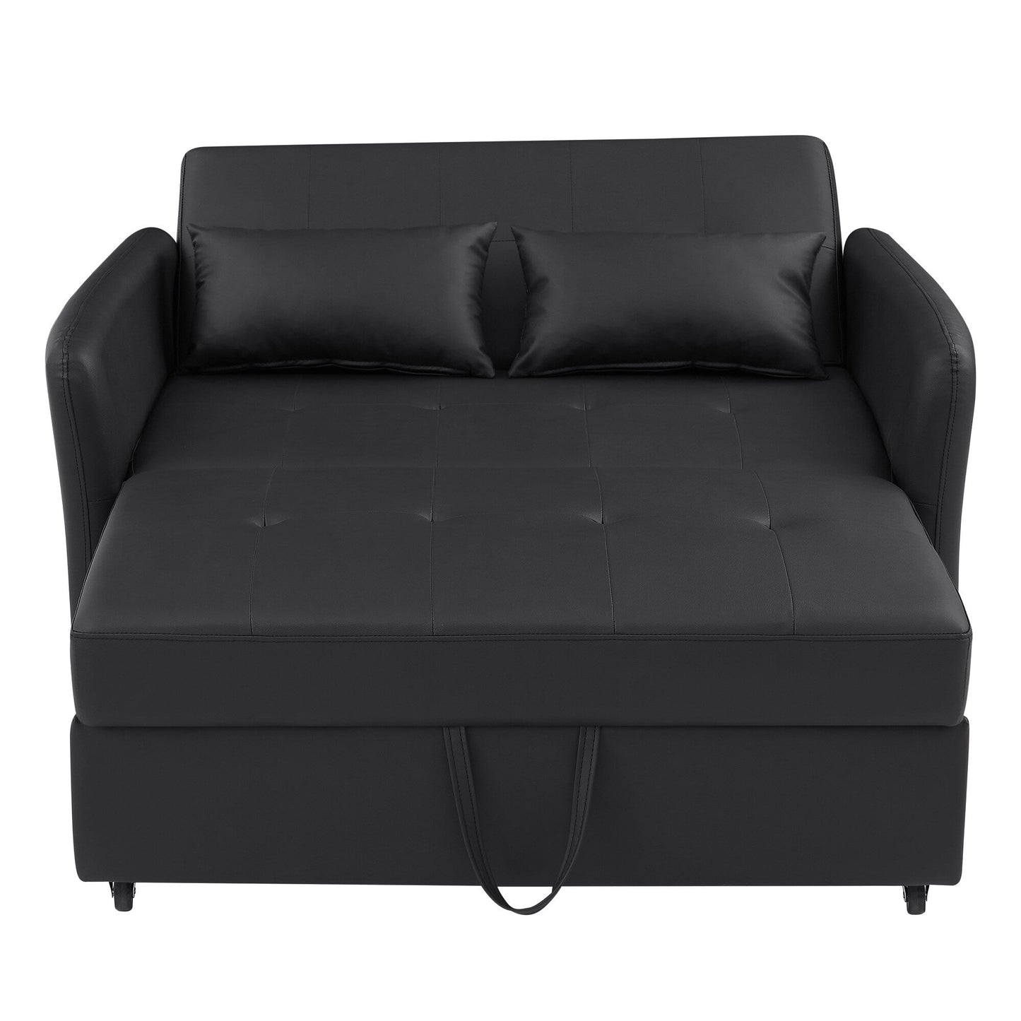 51.57 PU Convertible Sleeper Sofa with 3 USB Ports, 400lb Capacity, and Pull-Out Bed Mechanism