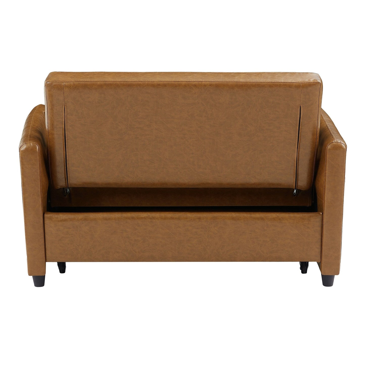 51.57 PU Convertible Sleeper Sofa with 3 USB Ports, 400lb Capacity, and Pull-Out Bed Mechanism