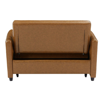 51.57 PU Convertible Sleeper Sofa with 3 USB Ports, 400lb Capacity, and Pull-Out Bed Mechanism