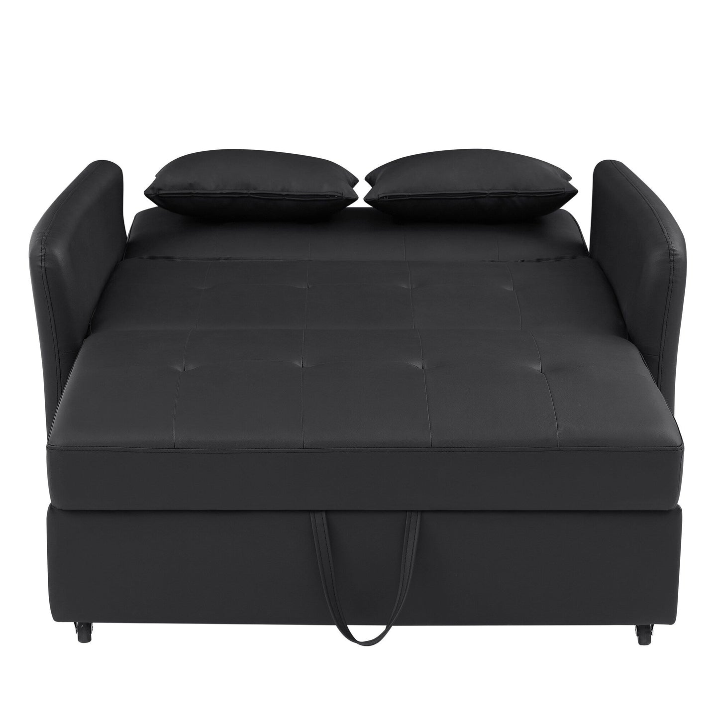 51.57 PU Convertible Sleeper Sofa with 3 USB Ports, 400lb Capacity, and Pull-Out Bed Mechanism