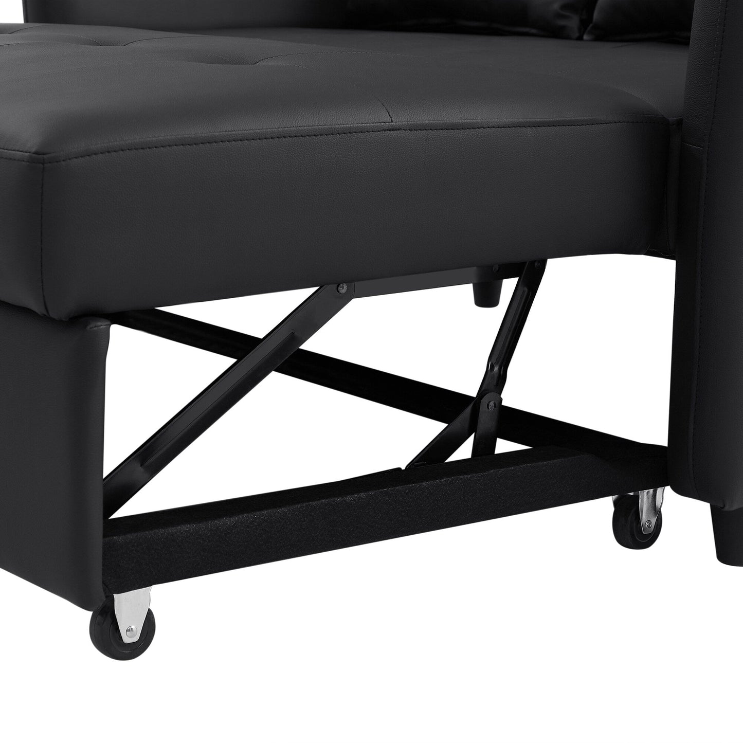 51.57 PU Convertible Sleeper Sofa with 3 USB Ports, 400lb Capacity, and Pull-Out Bed Mechanism