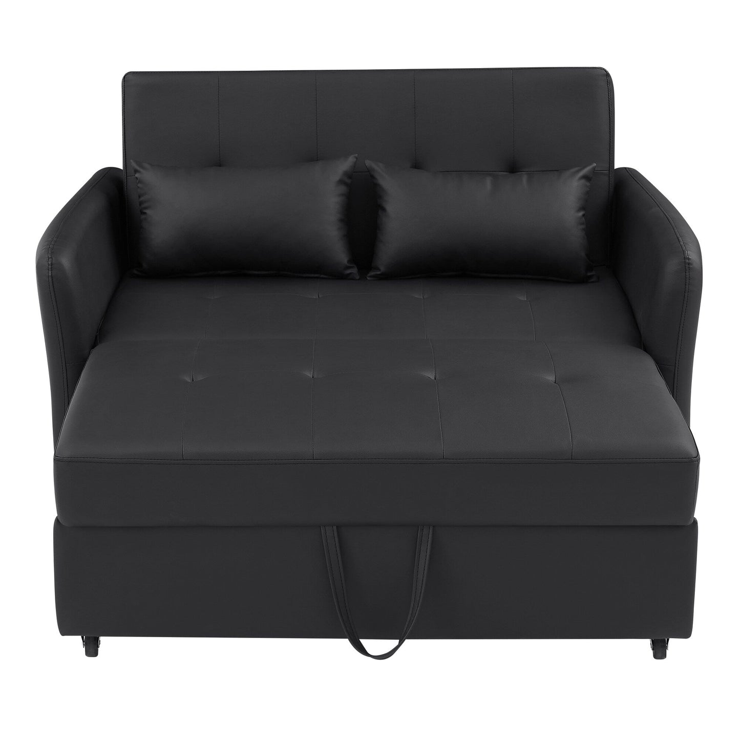 51.57 PU Convertible Sleeper Sofa with 3 USB Ports, 400lb Capacity, and Pull-Out Bed Mechanism