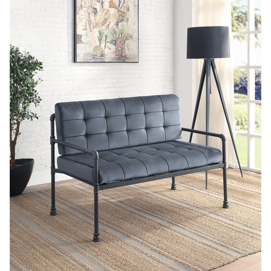 51 Velvet Button Tufted Loveseat Sofa with Memory Foam Seat Cushion for Living Room