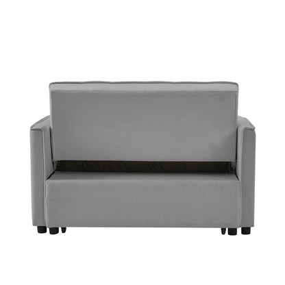 52.75 Velvet Modern 4-Seater Sleeper Sofa with Adjustable Backrest