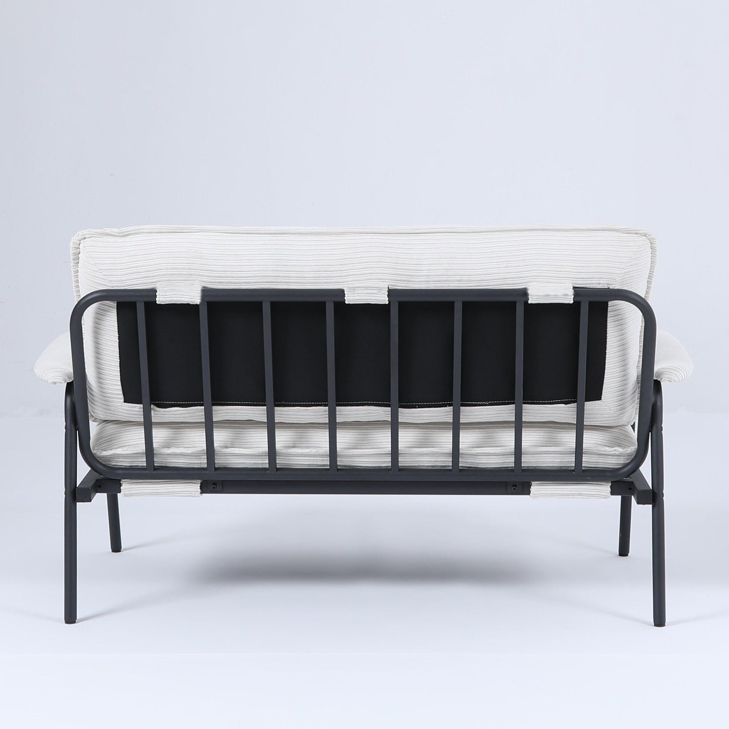 53 Inch Beige 2-Seater Sofa with Metal Frame for Small Spaces Polyester Blend Compact Modern Apartment Furniture