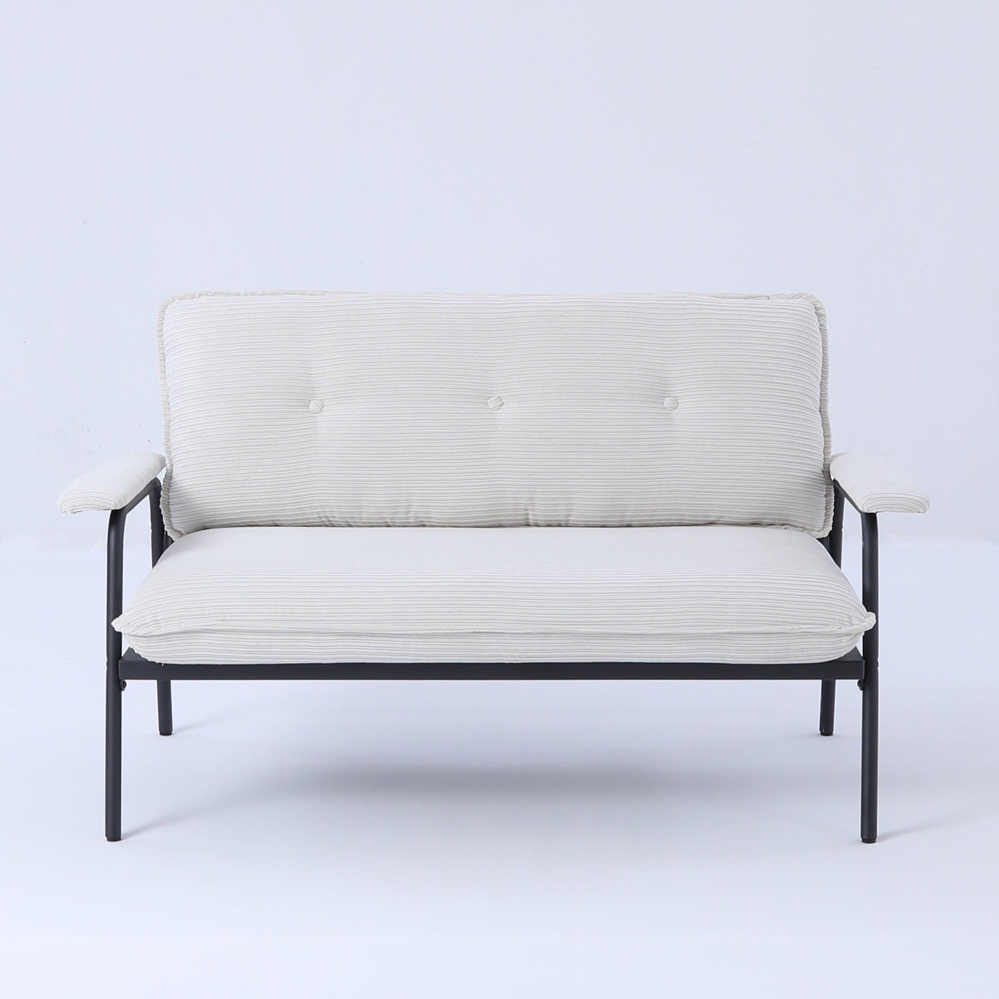 53 Inch Beige 2-Seater Sofa with Metal Frame for Small Spaces Polyester Blend Compact Modern Apartment Furniture