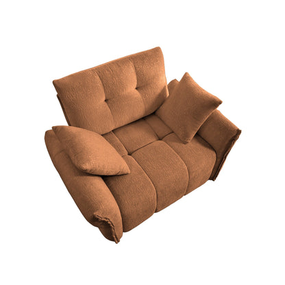 53.94 Chenille 1-Seater Sofa with High-Resilience Support Cushions and Throw Pillows