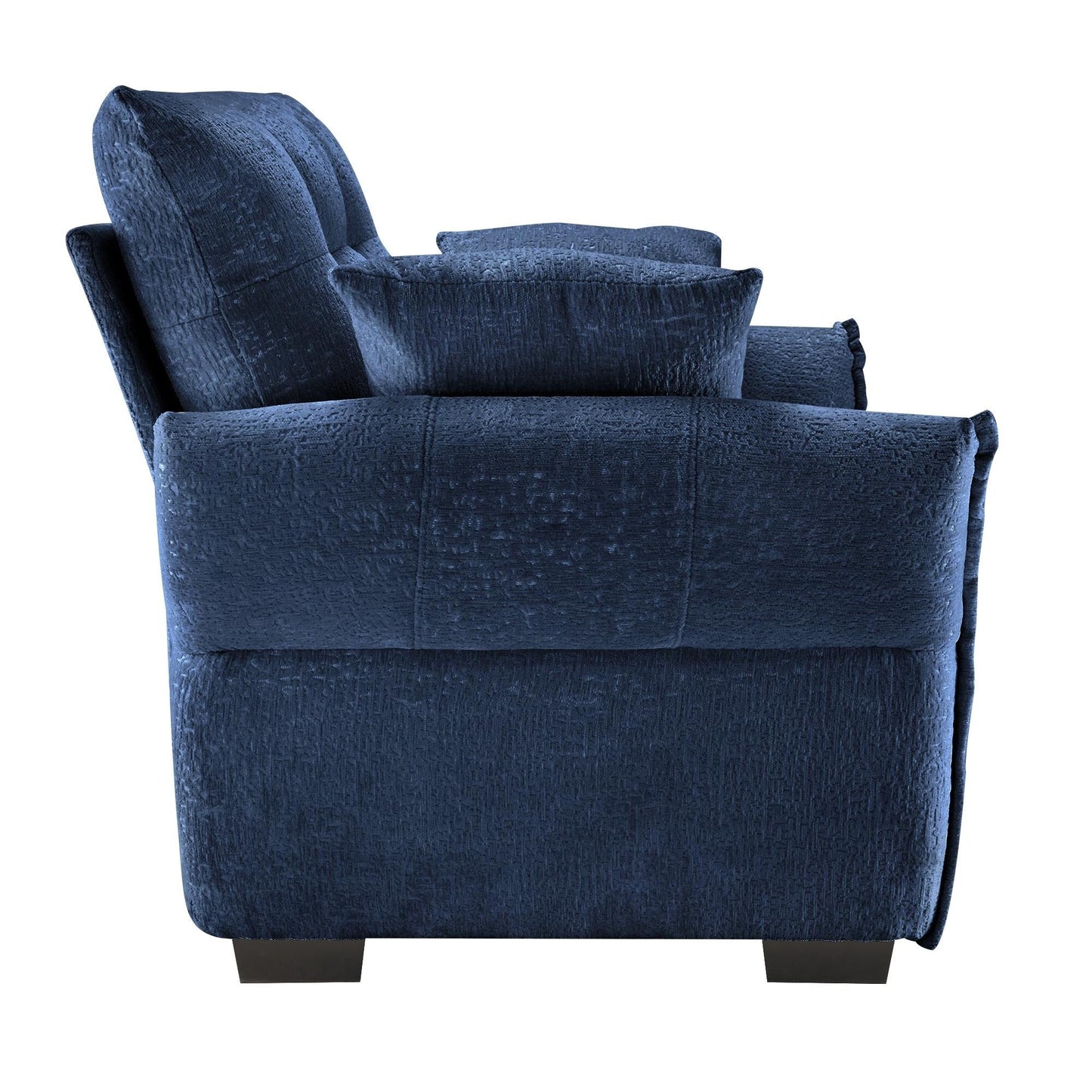 53.94 Chenille 1-Seater Sofa with High-Resilience Support Cushions and Throw Pillows