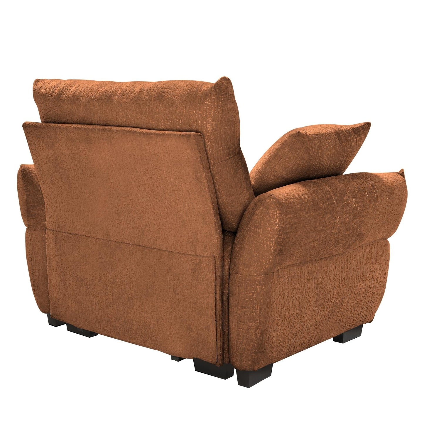 53.94 Chenille 1-Seater Sofa with High-Resilience Support Cushions and Throw Pillows