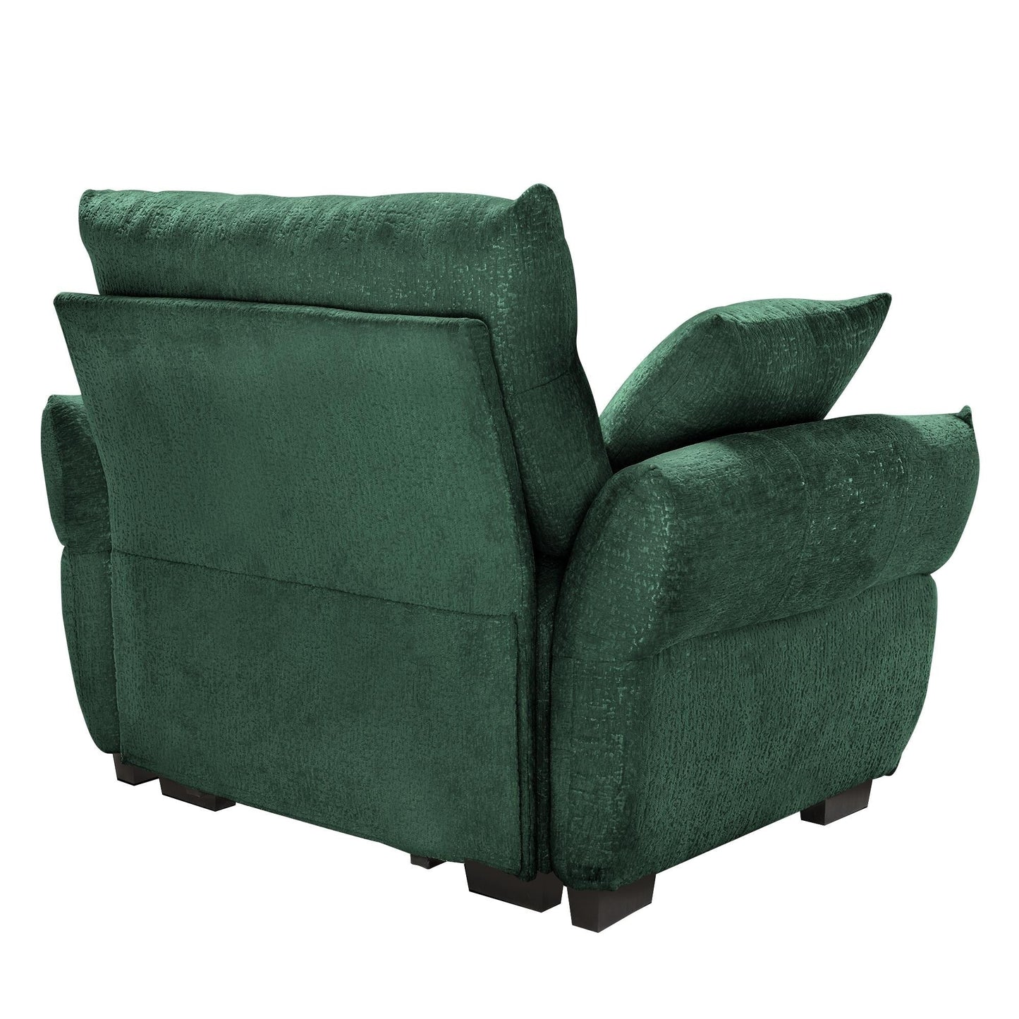 53.94 Chenille 1-Seater Sofa with High-Resilience Support Cushions and Throw Pillows