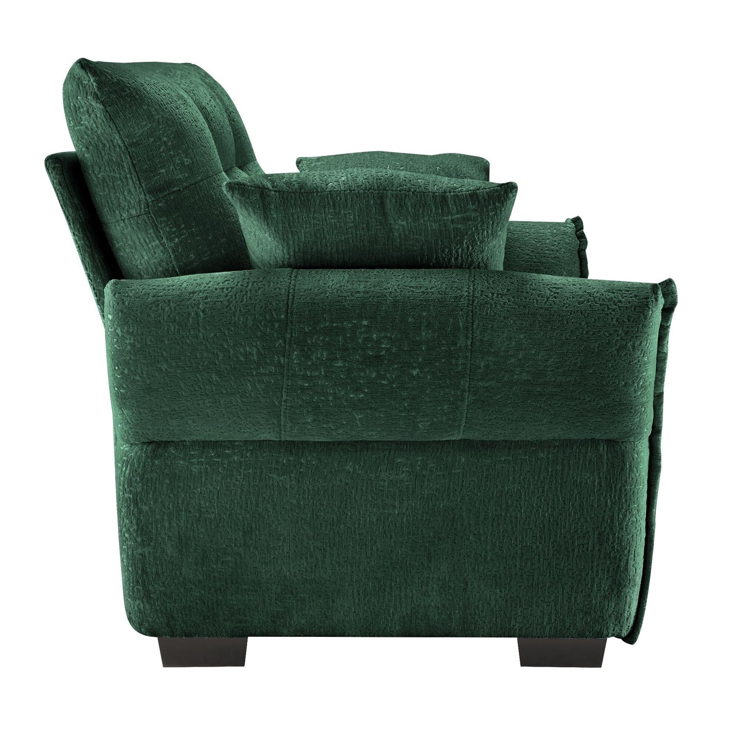 53.94 Chenille 1-Seater Sofa with High-Resilience Support Cushions and Throw Pillows