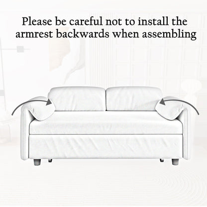 54-Inch Velvet Sofa Bed - Multi-Purpose Design with Retractable Queen Bed and Armrest Storage