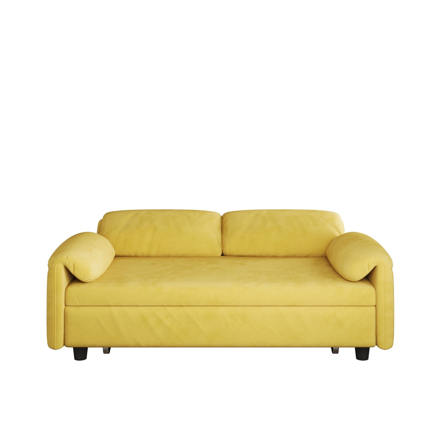 54-Inch Velvet Sofa Bed - Multi-Purpose Design with Retractable Queen Bed and Armrest Storage