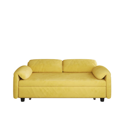 54-Inch Velvet Sofa Bed - Multi-Purpose Design with Retractable Queen Bed and Armrest Storage
