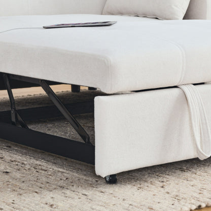 54 Pull-Out Sleeper Sofa Bed Double Seat Recliner Sofa Bed with Armrests with Storage and Side Pockets,with USB Power Outlet