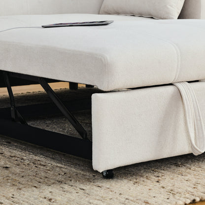 54 Pull-Out Sleeper Sofa Bed Double Seat Recliner Sofa Bed