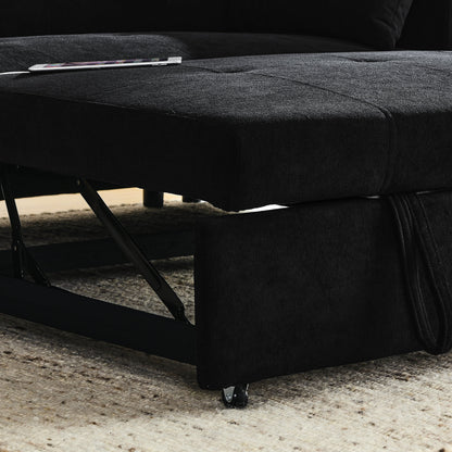 54 Pull-Out Sleeper Sofa Bed Double Seat Recliner Sofa Bed
