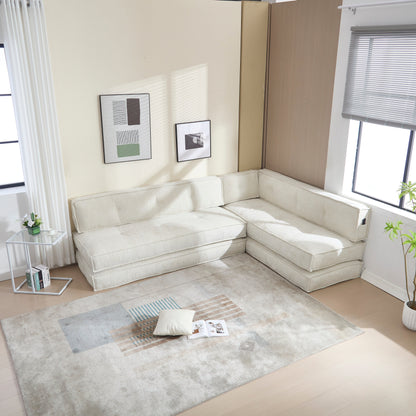 55-inch Blue Velvet Sofa with Pockets 3-in-1 Convertible